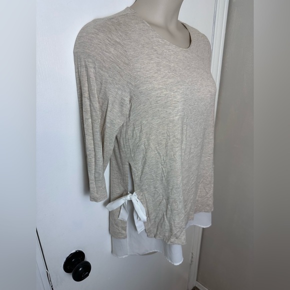 Anthropologie Pebble and Stone Cream Tiered Top Size Large # 1657 - Picture 2 of 7